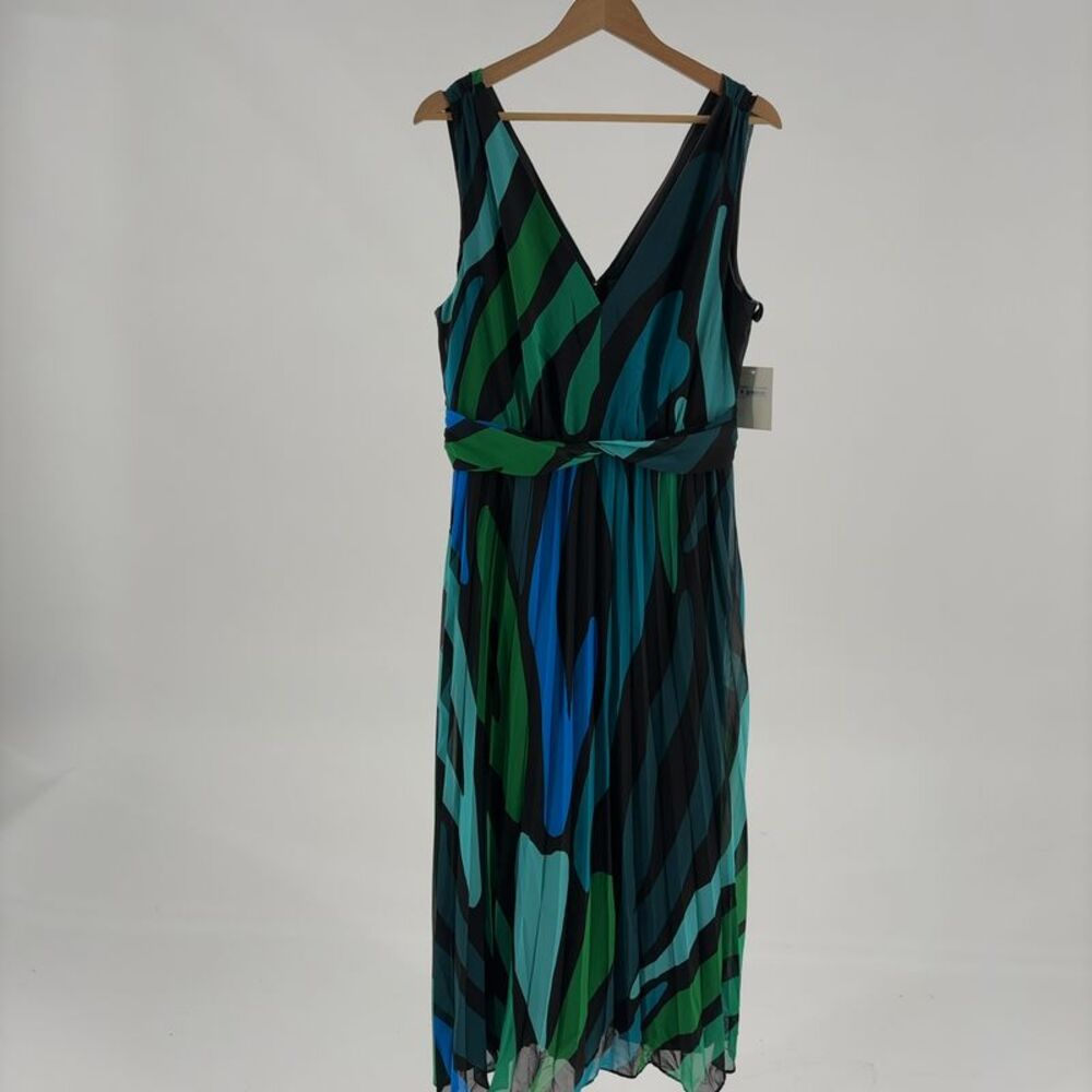 unknown brand Black/Green Midi Dress